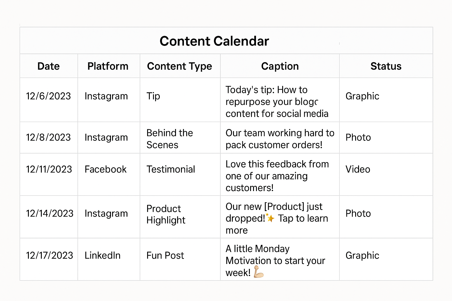 Social media planner